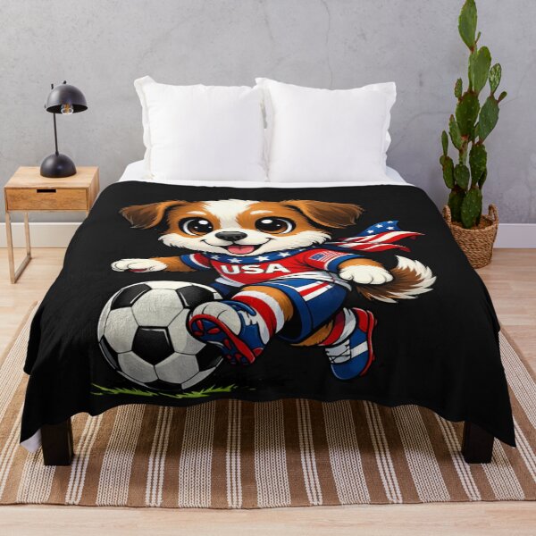 Item preview, Cute Puppy Soccer Player USA Flag Dog Lover designed and sold by Tsugraf Designs.