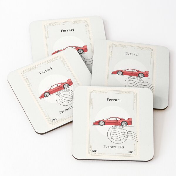 Item preview, Ferrari F40 Supercar Vintage Postage Stamp Art Poster designed and sold by Motorline44.