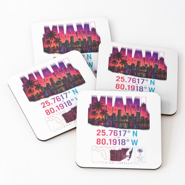 Item preview, Miami Coordinates Neon Skyline designed and sold by MKDSN.