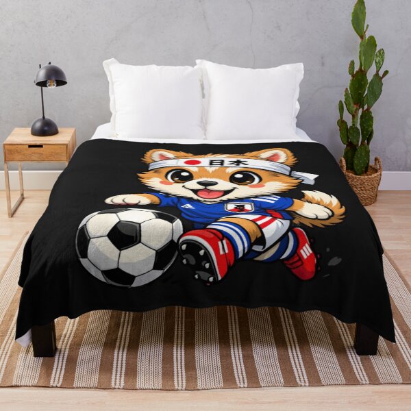 Item preview, Cute Shiba Inu Soccer Player Japan Fan Dog designed and sold by Tsugraf Designs.
