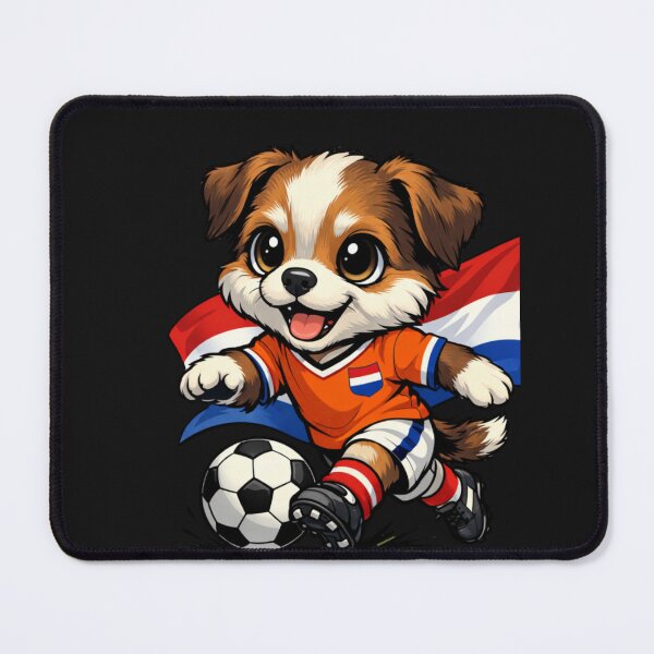 Item preview, Dutch Soccer Dog Mascot Netherlands Flag designed and sold by Tsugraf Designs.