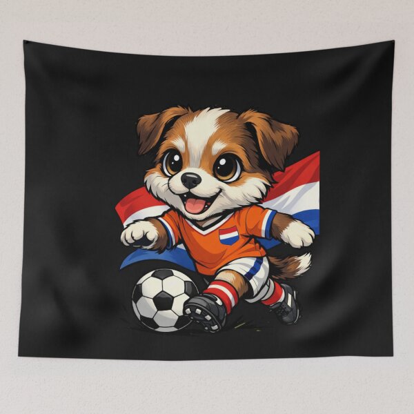 Item preview, Dutch Soccer Dog Mascot Netherlands Flag designed and sold by Tsugraf Designs.