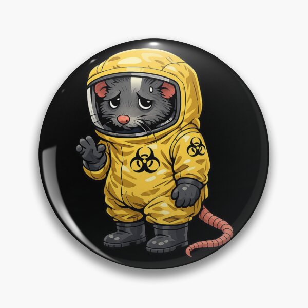 Item preview, Awkward Hantavirus Rat Hazmat Suit Parody Vinyl Sticker designed and sold by ArcanePrintsxo.
