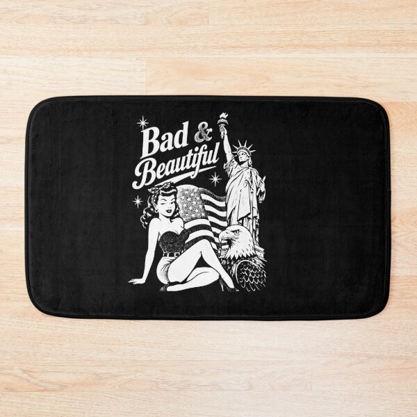 Item preview, Bad and Beautiful Patriotic Pinup Girl Eagle Statue of Liberty white and black designed and sold by graphixpolash.