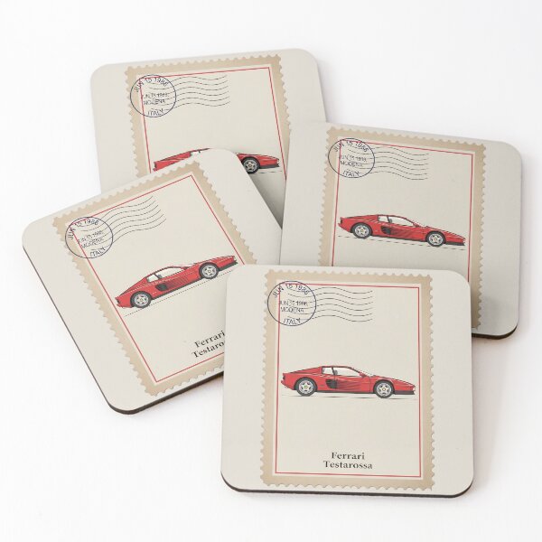 Item preview, Ferrari Testarossa 1980s Exotic Supercar Vintage Stamp Art designed and sold by Motorline44.