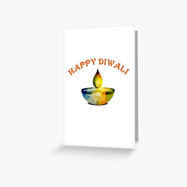Happy Diwali Diya Lamp Gift Hindu Festival of Lights Greeting Card
