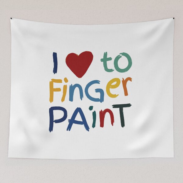 Item preview, I Love To Finger Paint - Colorful Handwritten with Playful Brush designed and sold by ModdiesColors.