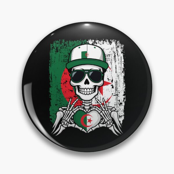 Artikelvorschau, T-Shirt mit Skelett-Motiv und Stolz auf Algerien entworfen und verkauft von Colorful Designs.