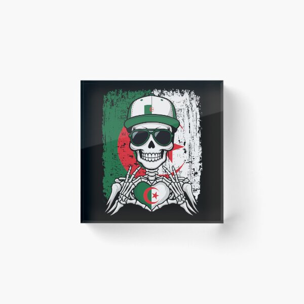 Artikelvorschau, T-Shirt mit Skelett-Motiv und Stolz auf Algerien entworfen und verkauft von Colorful Designs.