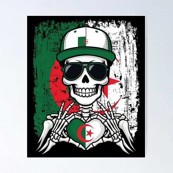 Item preview, Algeria  Pride Skeleton Art Tee designed and sold by Colorful Designs.