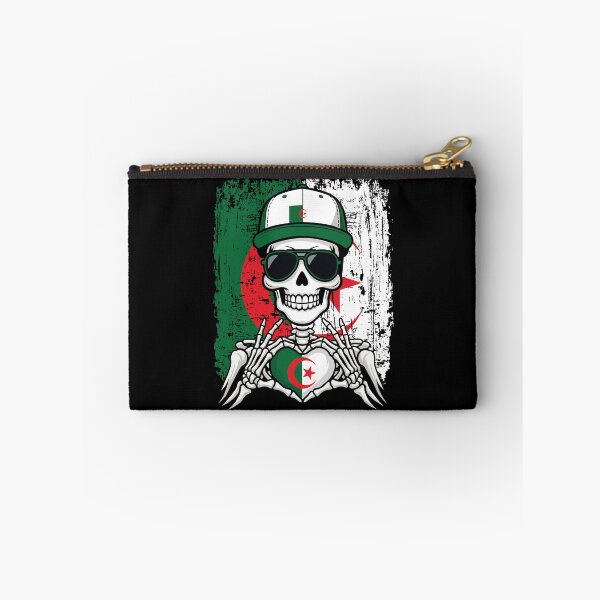 Artikelvorschau, T-Shirt mit Skelett-Motiv und Stolz auf Algerien entworfen und verkauft von Colorful Designs.
