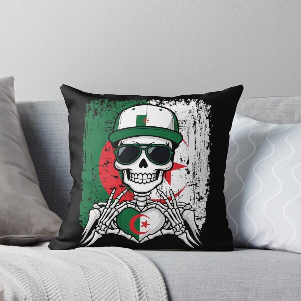 Artikelvorschau, T-Shirt mit Skelett-Motiv und Stolz auf Algerien entworfen und verkauft von Colorful Designs.