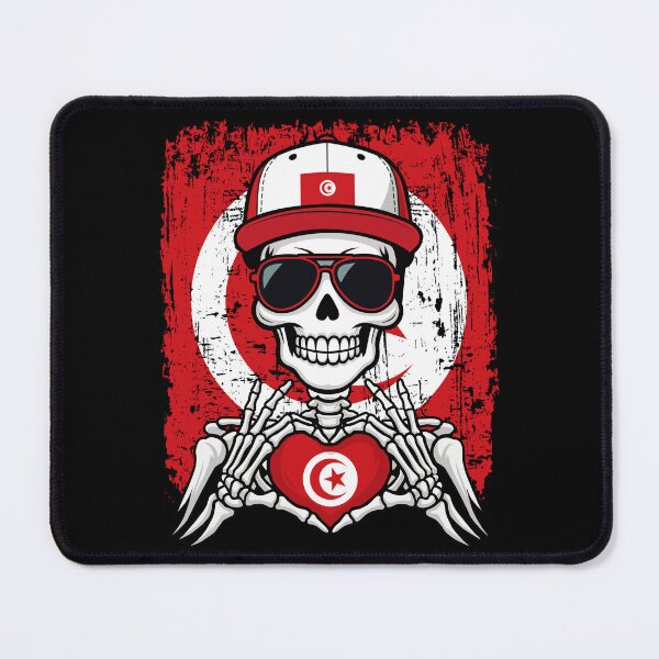Item preview, Tunisia Pride Skeleton Art Tee designed and sold by Colorful Designs.