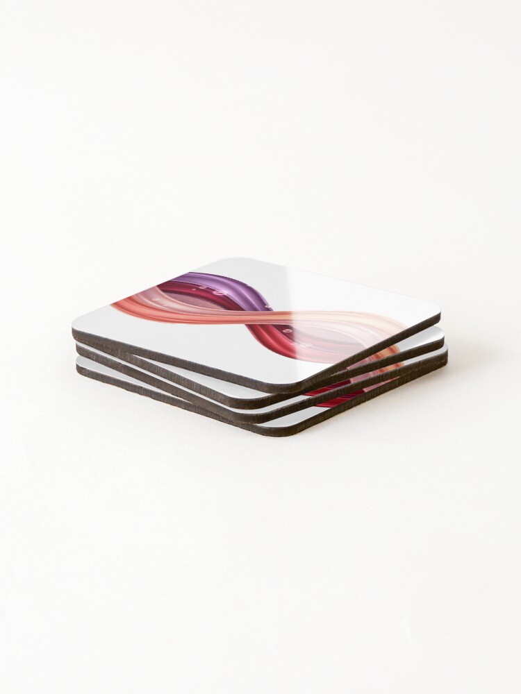Thumbnail 4 of 5, Coasters (Set of 4), Abstract Infinity Ribbon Gradient Bubbles designed and sold by AbanoubStore.
