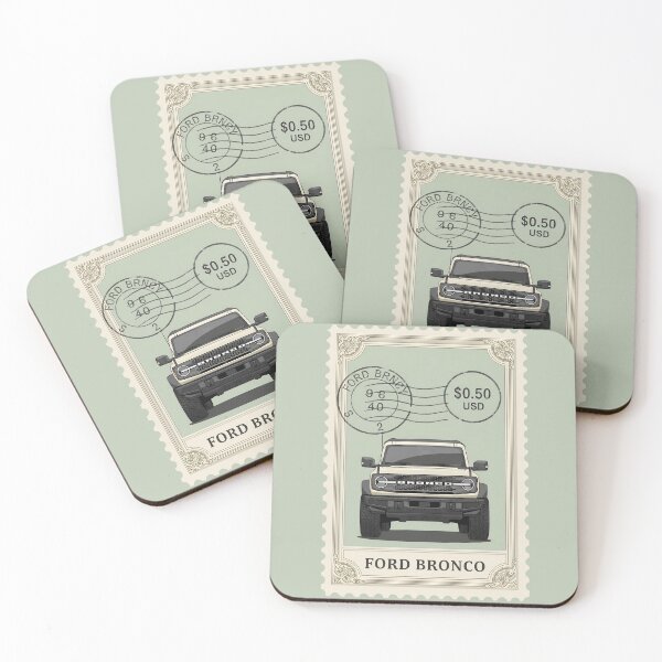 Item preview, Ford Bronco Mint Green Luxury Vintage Postage Stamp Art designed and sold by Motorline44.