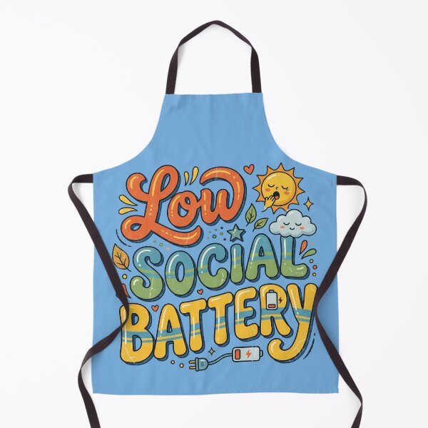 Item preview, Low Social Battery Funny Introvert Graphic – Cute Retro Mental Energy Design designed and sold by TheStephanieRome.