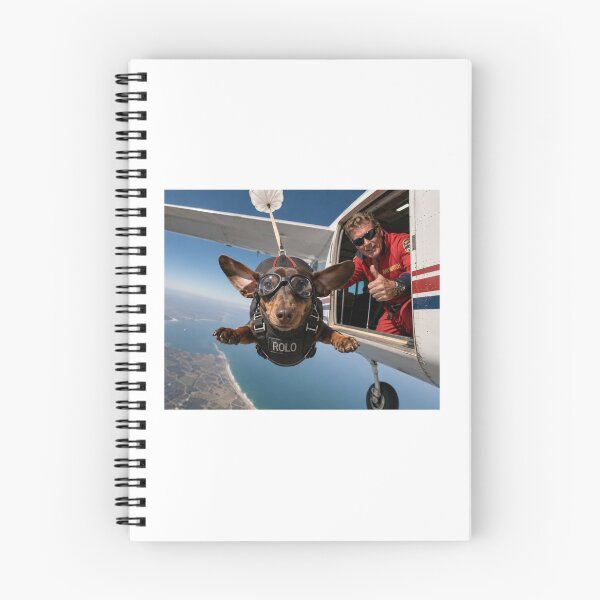 Item preview, Rolo chocolate tan miniature dachshund sky diving  designed and sold by Stephen Chambers.