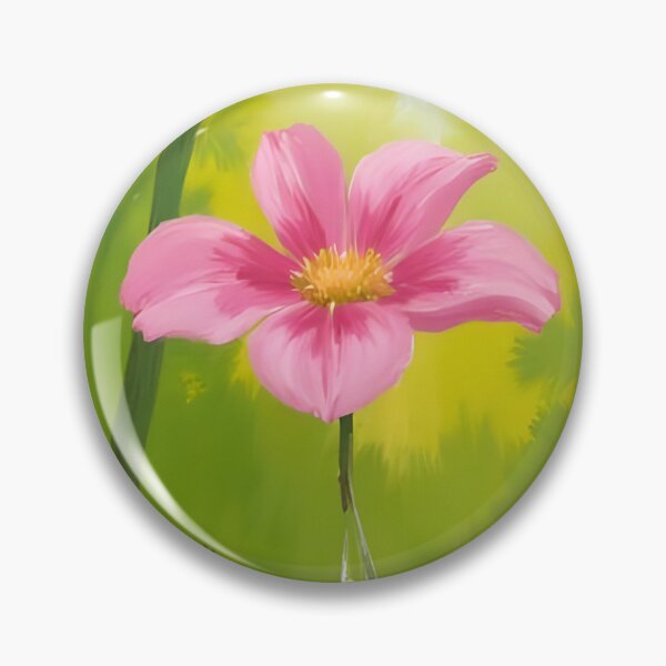Item preview, Pink Flower Oil Painting with Morning Dewdrop designed and sold by NinaVibeStudio.