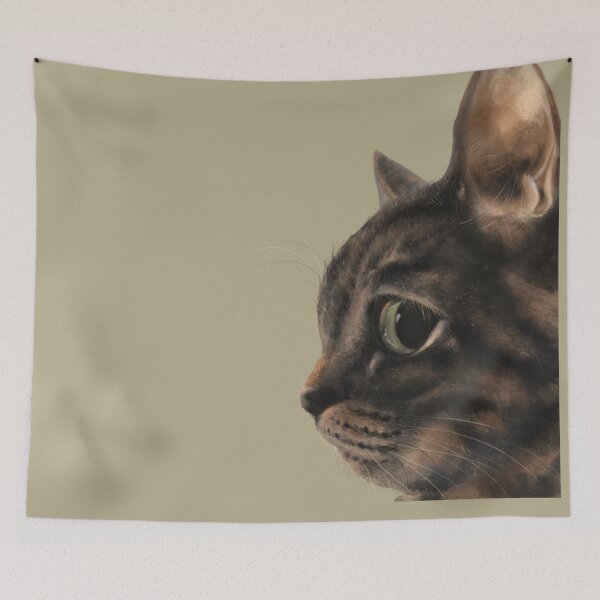Item preview, The Master of Side-Eye: Judgmental Tabby Cat Portrait / 側臉凝視之王：高冷貍花貓的審視 / 鋭い眼差し：ジト目のサバトラ猫 designed and sold by MeowdelStudio.
