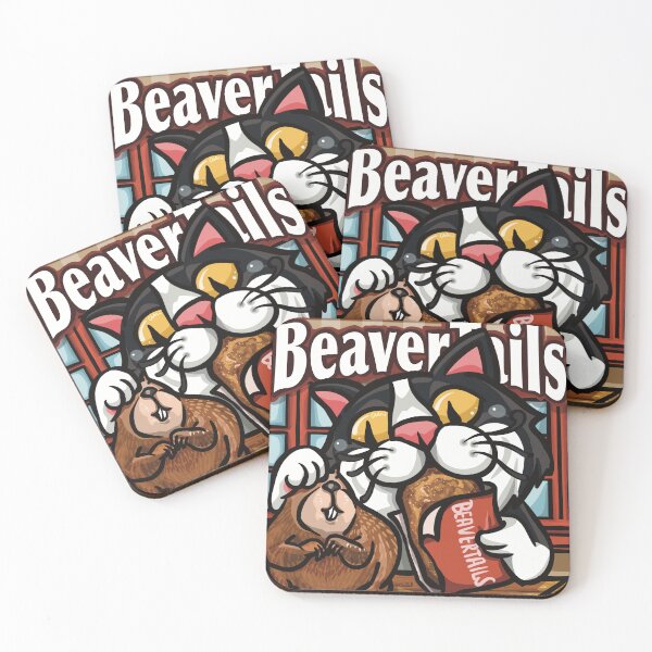 Item preview, CANADIAN TREAT: Tuxedo Cat Devouring a BeaverTail (Retro Comic Art) / 加拿大美食之旅：大啖海狸尾巴的賓士貓 / カナダ美食旅：ビーバーテイルを大口で食べるタキシード猫 designed and sold by MeowdelStudio.