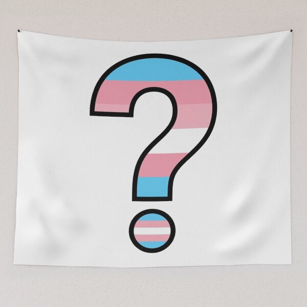 Item preview, Trans Pride Question Mark Transgender Flag Colors designed and sold by Owcomm.