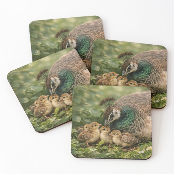 Item preview, Female Peacock Tending To Her Chicks designed and sold by CarolM.