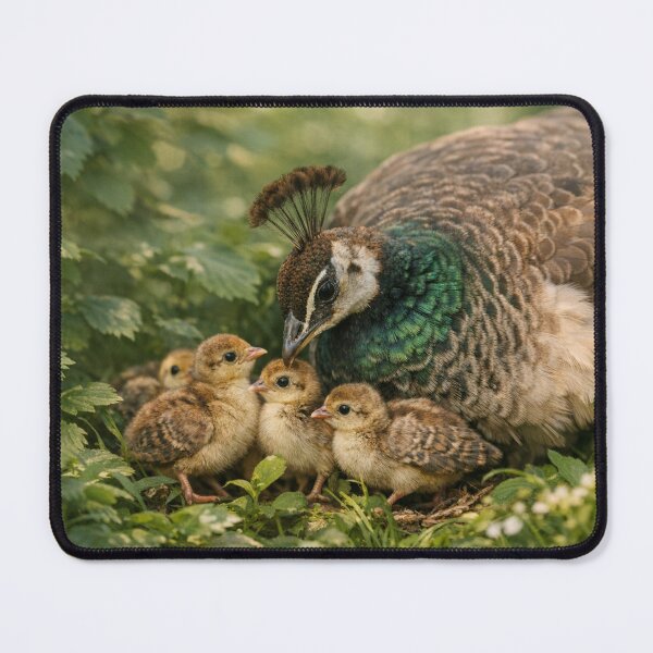 Item preview, Female Peacock Tending To Her Chicks designed and sold by CarolM.
