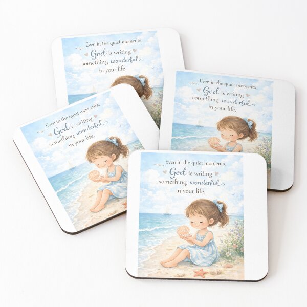 Item preview, God Is Writing Something Wonderful Christian Girl Beach Nursery Art designed and sold by LoveNurseries.