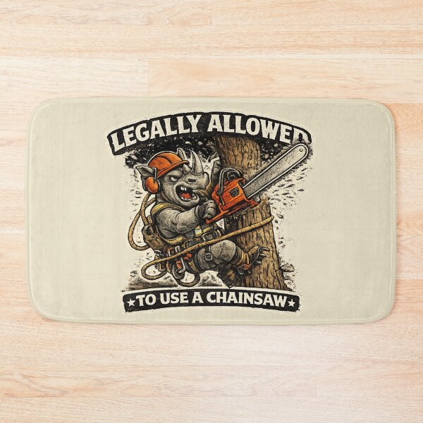 Item preview, Rhino Arborist with chainsaw Design designed and sold by Meandmyshop.