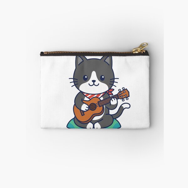 Item preview, Cute Cat Playing Ukulele with Red Bandana Kawaii Music Cat designed and sold by Owcomm.