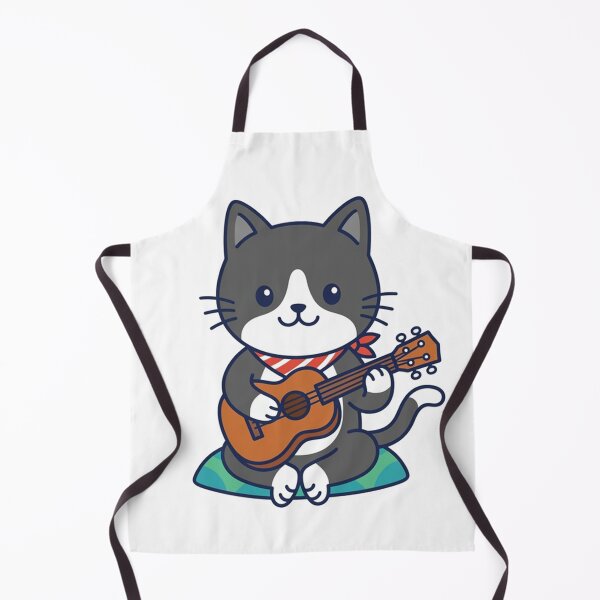 Item preview, Cute Cat Playing Ukulele with Red Bandana Kawaii Music Cat designed and sold by Owcomm.