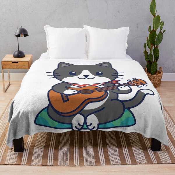 Item preview, Cute Cat Playing Ukulele with Red Bandana Kawaii Music Cat designed and sold by Owcomm.