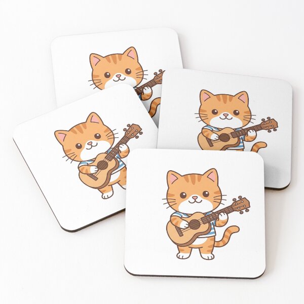 Item preview, Cute Orange Tabby Cat Playing Guitar Kawaii Music Cat designed and sold by Owcomm.