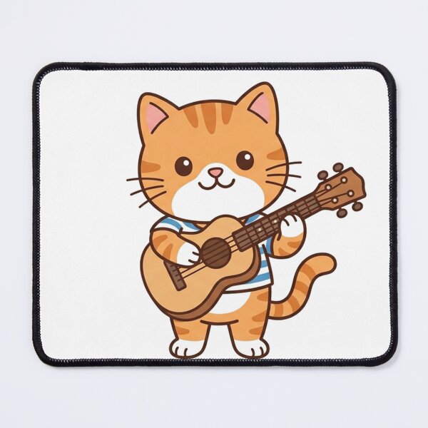 Item preview, Cute Orange Tabby Cat Playing Guitar Kawaii Music Cat designed and sold by Owcomm.