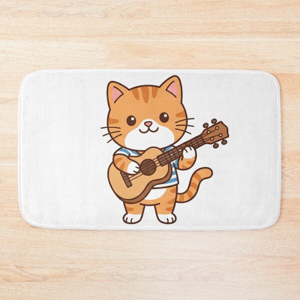 Item preview, Cute Orange Tabby Cat Playing Guitar Kawaii Music Cat designed and sold by Owcomm.