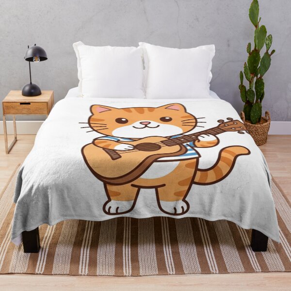 Item preview, Cute Orange Tabby Cat Playing Guitar Kawaii Music Cat designed and sold by Owcomm.