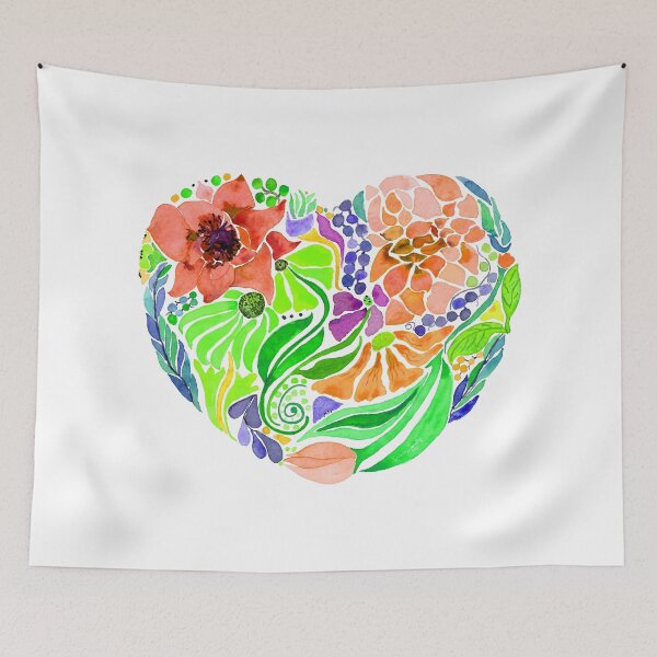 Item preview, Fall Colors Floral Heart Watercolor Design designed and sold by AlinaArt&Design.