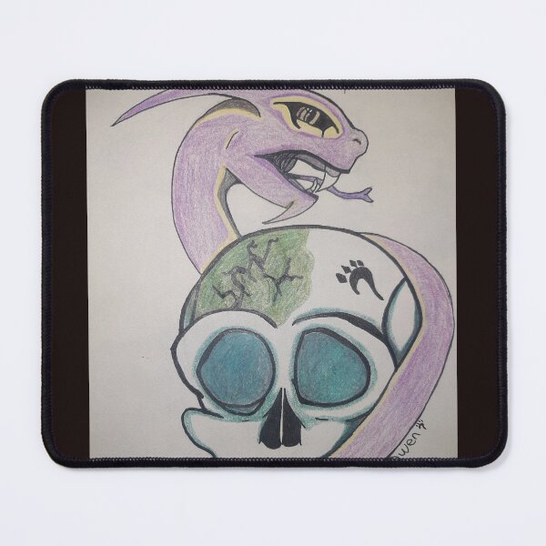 Item preview, Coiled — Snake Skull Art Print | Dark Nature Tattoo Flash Illustration designed and sold by Feral-Ink.