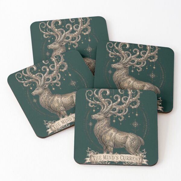 Item preview, The Mind's Current - Ancient Celestial Stag & Occult Etching designed and sold by Horizon Prime.
