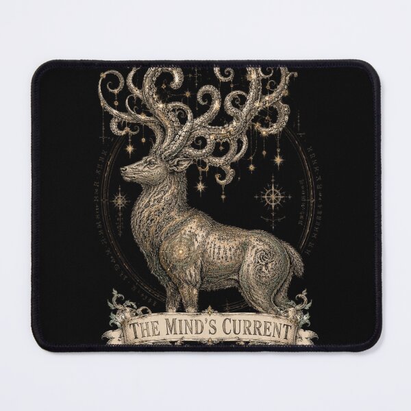 Item preview, The Mind's Current - Ancient Celestial Stag & Occult Etching designed and sold by Horizon Prime.