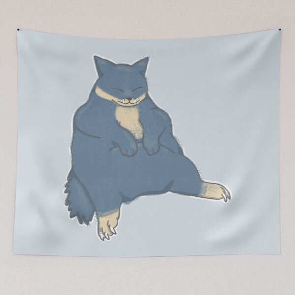 Item preview, Chubby cat relaxing after munching designed and sold by wakbu.png.