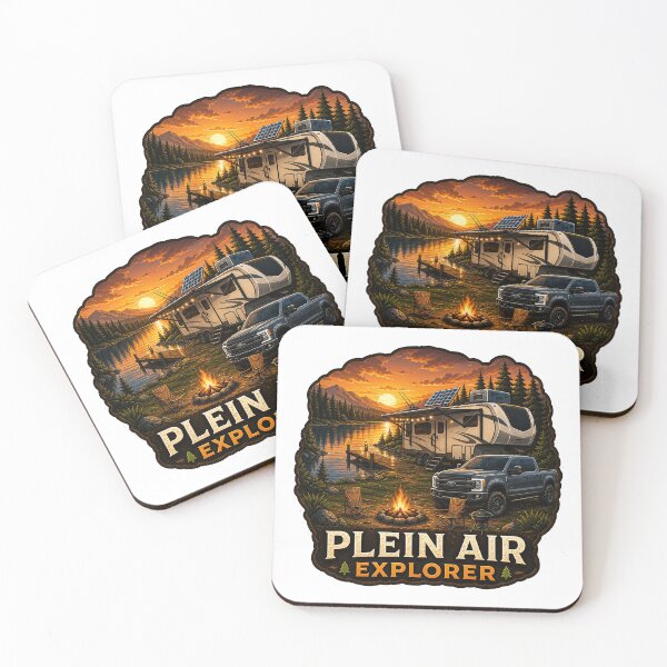 Item preview, Truck Fifthwheel Art - Scenic Mountain Forest Camping Design designed and sold by SasquatchTrail.