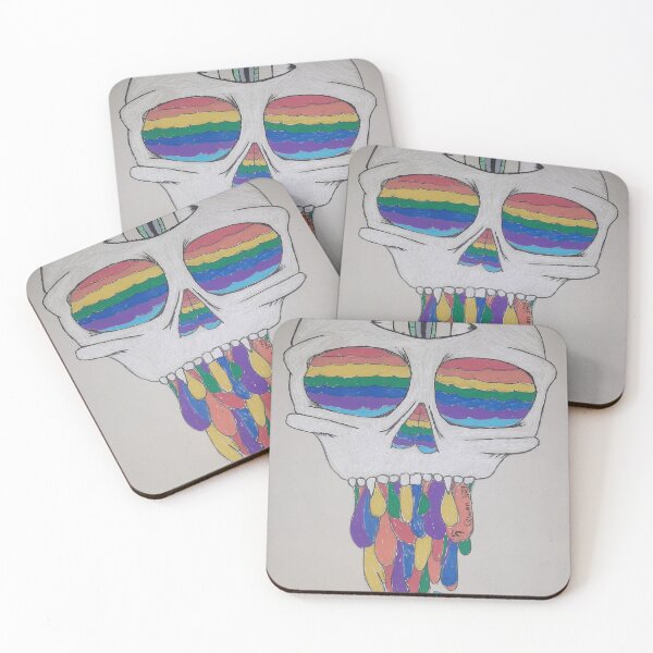 Item preview, Full Spectrum — Rainbow Skull Art Print | Pride Dark Art Illustration designed and sold by Feral-Ink.