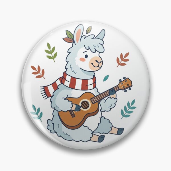 Item preview, Cozy Llama Playing Guitar with Autumn Leaves Cute Musical Alpaca designed and sold by Owcomm.