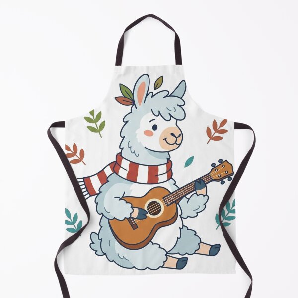 Item preview, Cozy Llama Playing Guitar with Autumn Leaves Cute Musical Alpaca designed and sold by Owcomm.