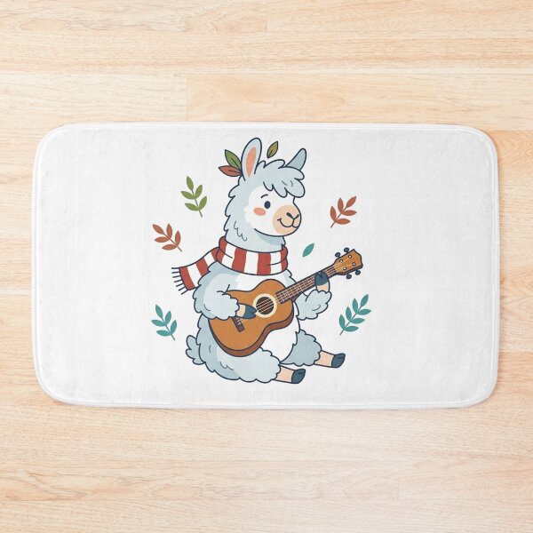 Item preview, Cozy Llama Playing Guitar with Autumn Leaves Cute Musical Alpaca designed and sold by Owcomm.