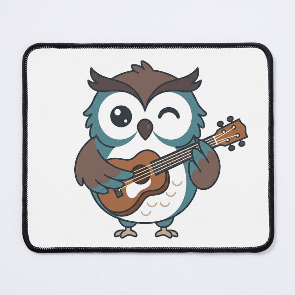 Item preview, Cute Owl Playing Ukulele Kawaii Music Lover Owl designed and sold by Owcomm.