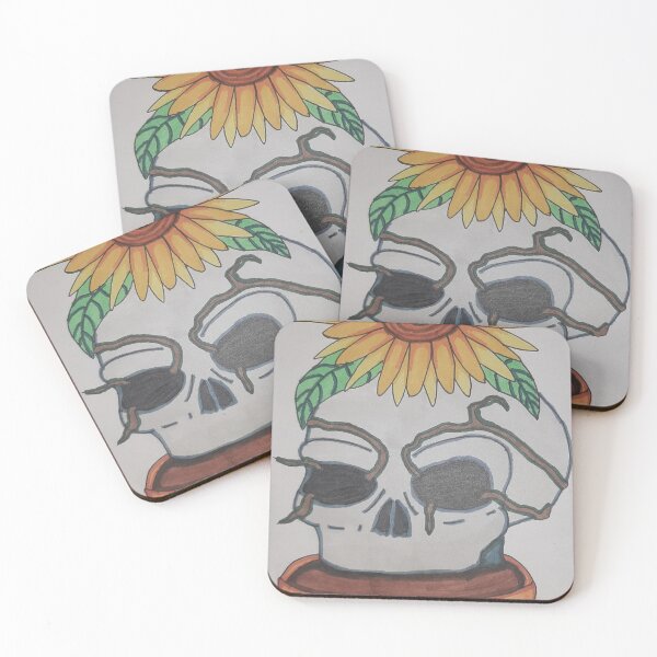 Item preview, Planted — Sunflower Skull Art Print | Dark Botanical Illustration designed and sold by Feral-Ink.