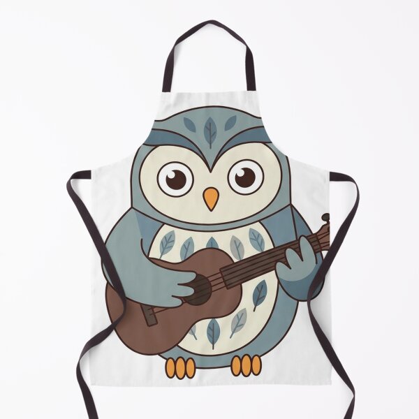 Item preview, Cute Owl Playing Guitar Blue Folk Owl designed and sold by Owcomm.