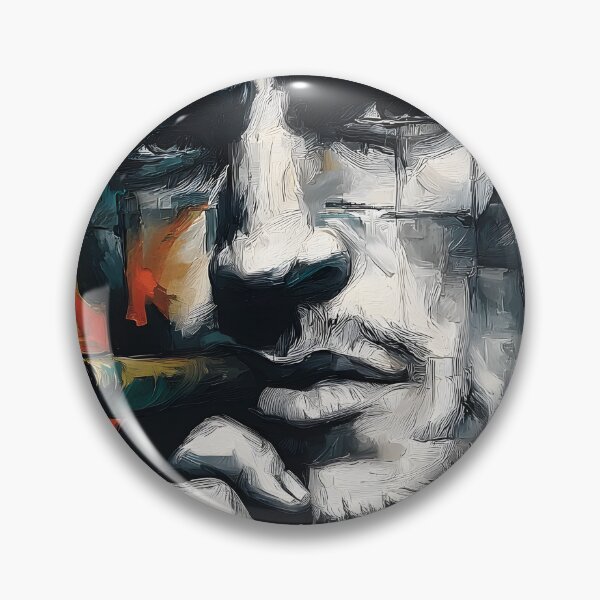 Item preview, Chromatic Contrast Authority - Grayscale Male Portrait Holding Cigar Against Vibrant Abstract Color designed and sold by OlfactoART Studio.